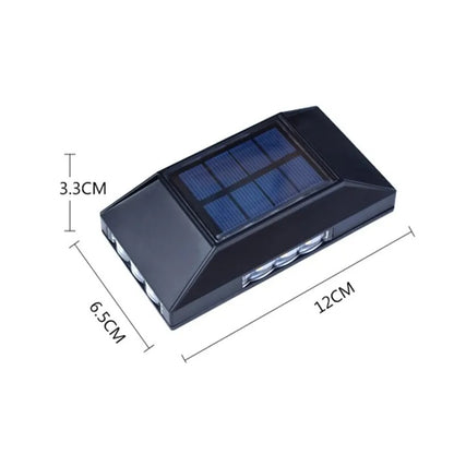 Lámpara Solar de pared para exteriores, luz brillante de cuatro lados, impermeable, 12 LED, para escalera, Villa, balcón